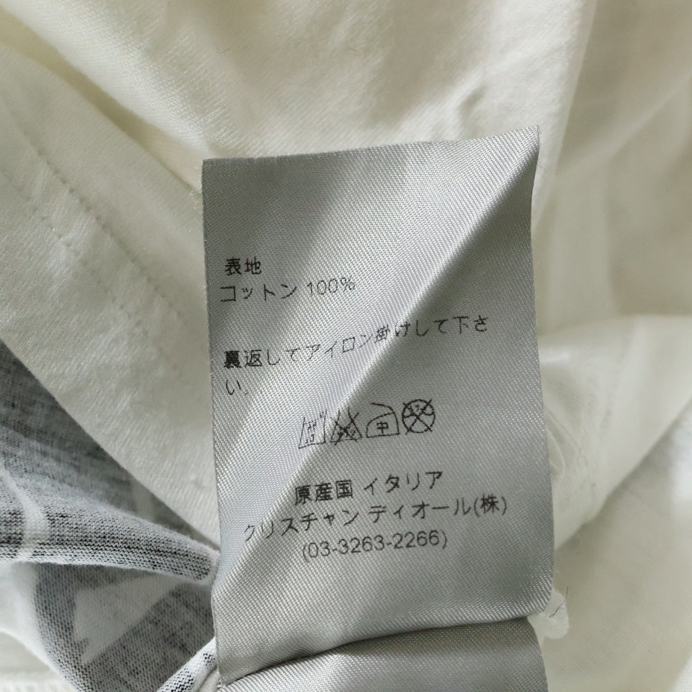 Dior HOMME(ディオールオム) リーフプリント コットン クルーネック 半袖Tシャツ カットソー ホワイト 263J654I1102