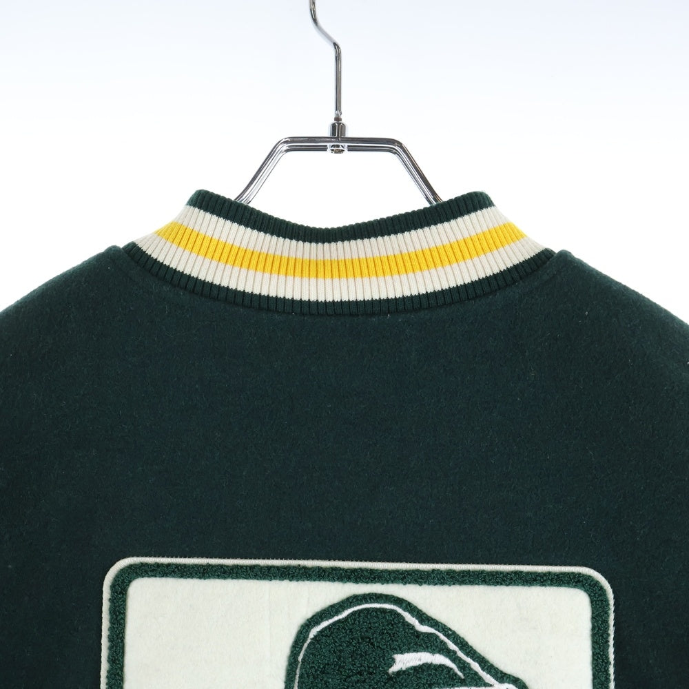 X-LARGE(エクストララージ) OG LOGO VARSITY JACKET ロゴ バーシティジャケット グリーン/ホワイト 101234021009
