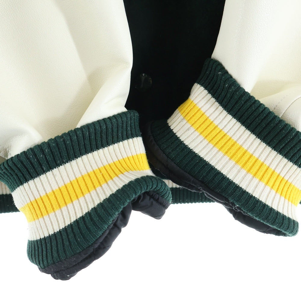 X-LARGE(エクストララージ) OG LOGO VARSITY JACKET ロゴ バーシティジャケット グリーン/ホワイト 101234021009