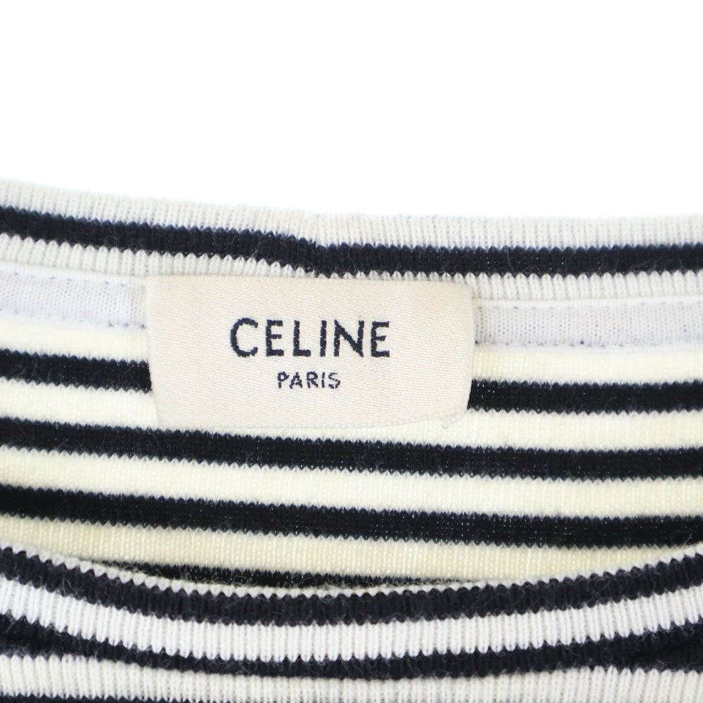 CELINE(セリーヌ) Border L/S Tee ボーダー長袖Tシャツ ロンT ホワイト/ブラック 2X276545F