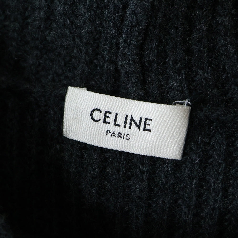 CELINE(セリーヌ) Logo Knit Pullover Parka ロゴニット プルオーバーパーカー チャコールグレー 2A85W423P