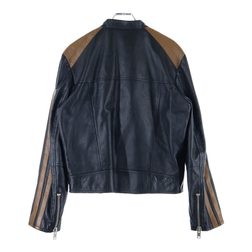 CELINE(セリーヌ) Cafe Racer Jacket カフェレーサー ライダースジャケット ブラック/ブラウン 2E744280D