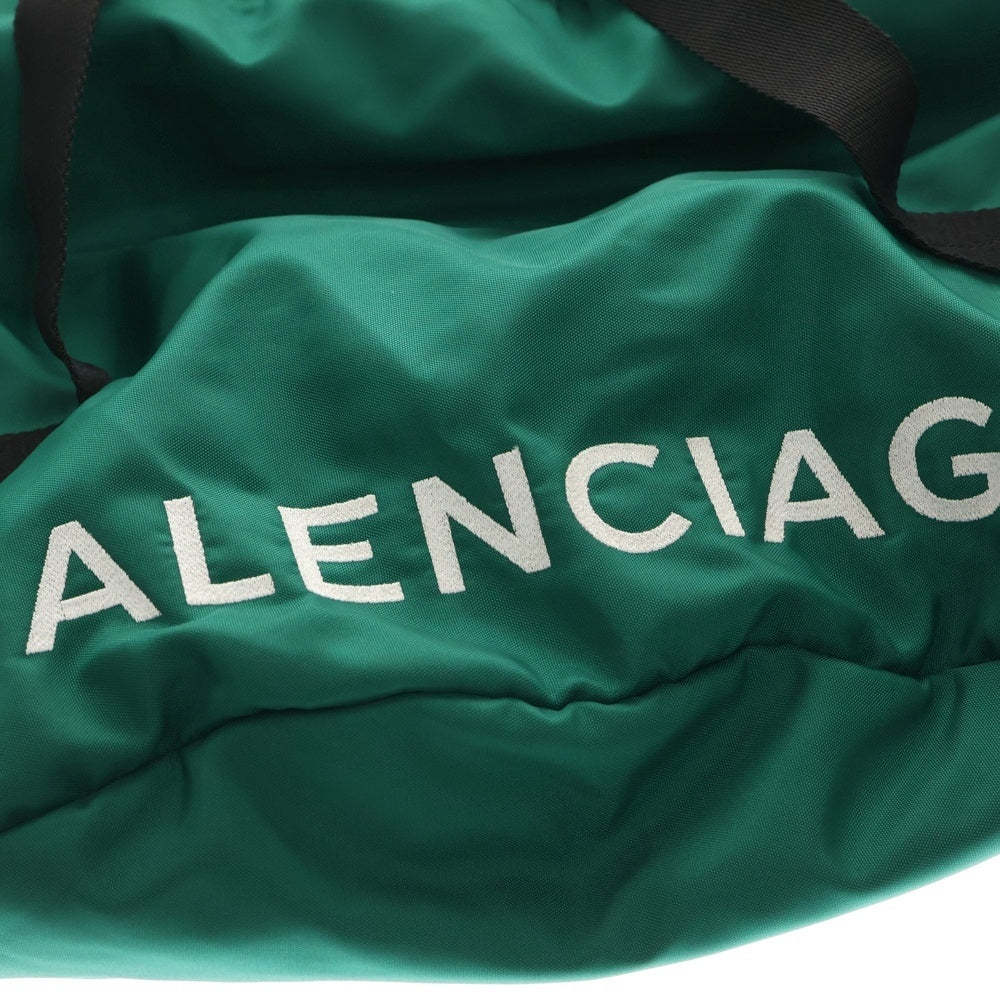 BALENCIAGA(バレンシアガ) ロゴ刺繍ナイロンホイールハンドバッグ ボストン グリーン 489939