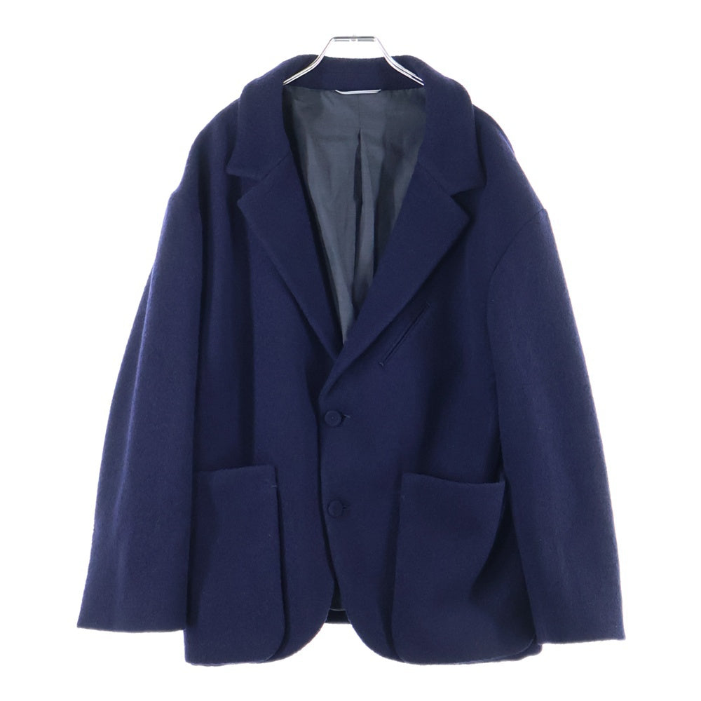 DIOR(ディオール) 2B Wool Jacket ウール ノッチドラペル パイル地 ジャケット ネイビー 343C259C0848