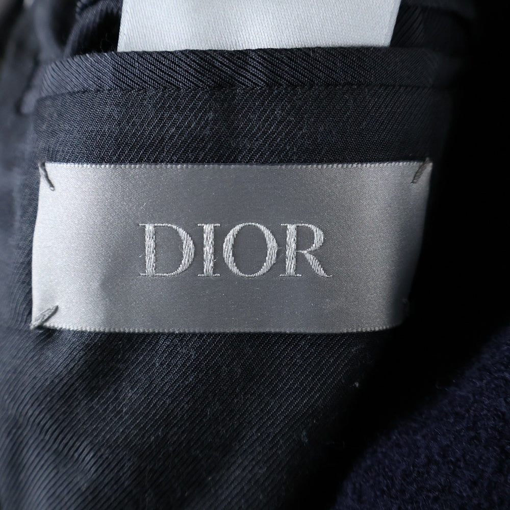 DIOR(ディオール) 2B Wool Jacket ウール ノッチドラペル パイル地 ジャケット ネイビー 343C259C0848