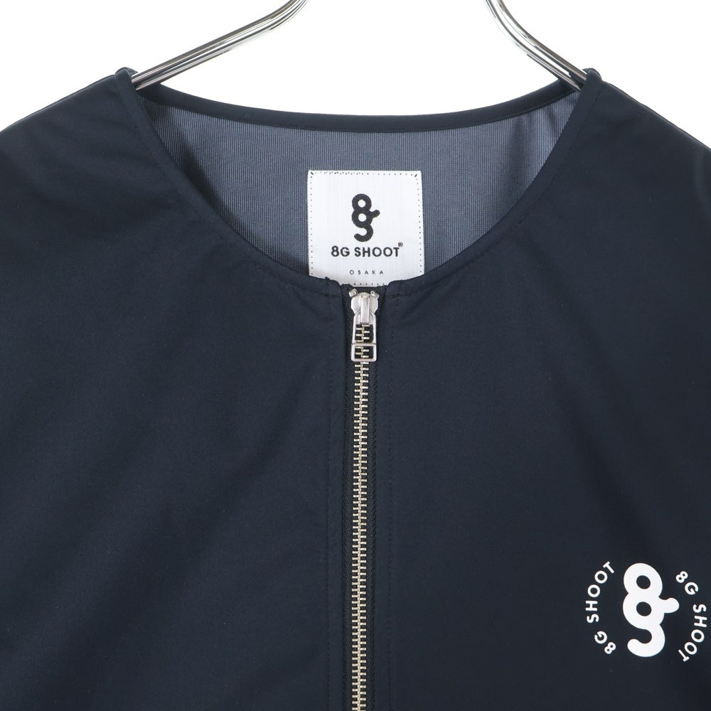 8G SHOOT(エイジシュート) COLLARLESS ZIP JACKET カラーレス 撥水加工 ジャケット ゴルフウェア ブラック 8G24-029