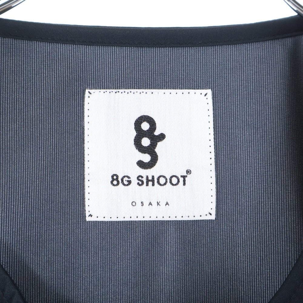 8G SHOOT(エイジシュート) COLLARLESS ZIP JACKET カラーレス 撥水加工 ジャケット ゴルフウェア ブラック 8G24-029