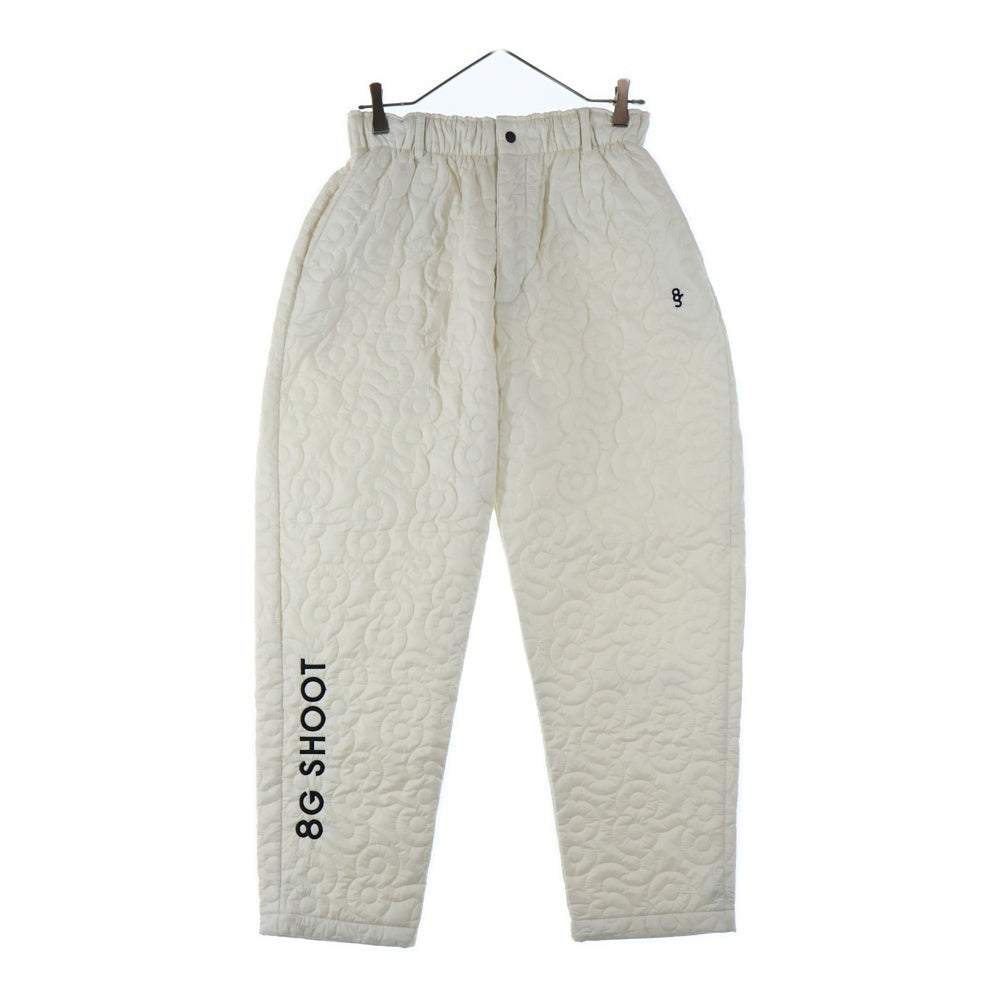 8G SHOOT(エイジシュート) LOGO PATTERN QUILTING PANTS ロゴパターン キルティング パンツ ホワイト 8G23-021