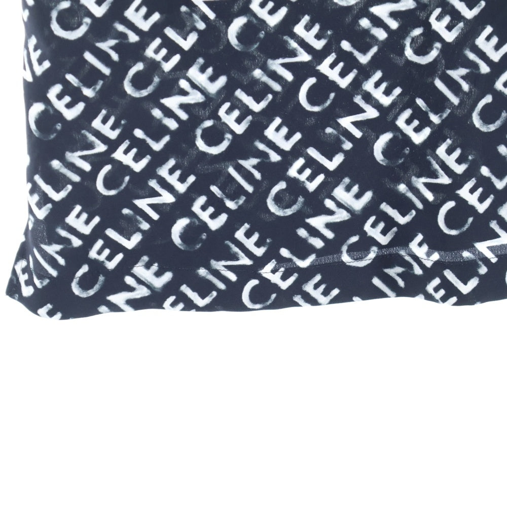 CELINE(セリーヌ) Hawaiian Shirt Crepe De Cine クレープドシーヌ ハワイアン開襟半袖シャツ ブラック/ホワイト 2C946748T