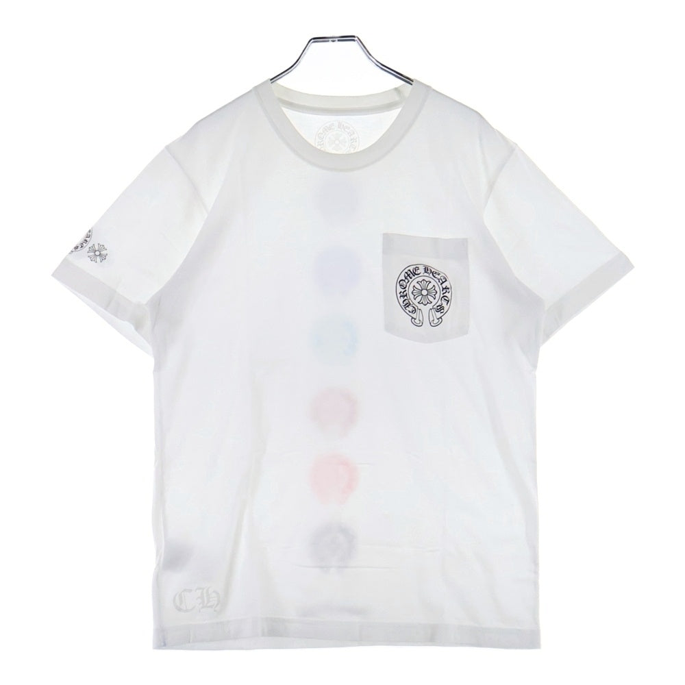 CHROME HEARTS(クロムハーツ) Multicolor Back Horseshoe Tee マルチカラーバックホースシュー クルーネック半袖Tシャツカットソー ホワイト