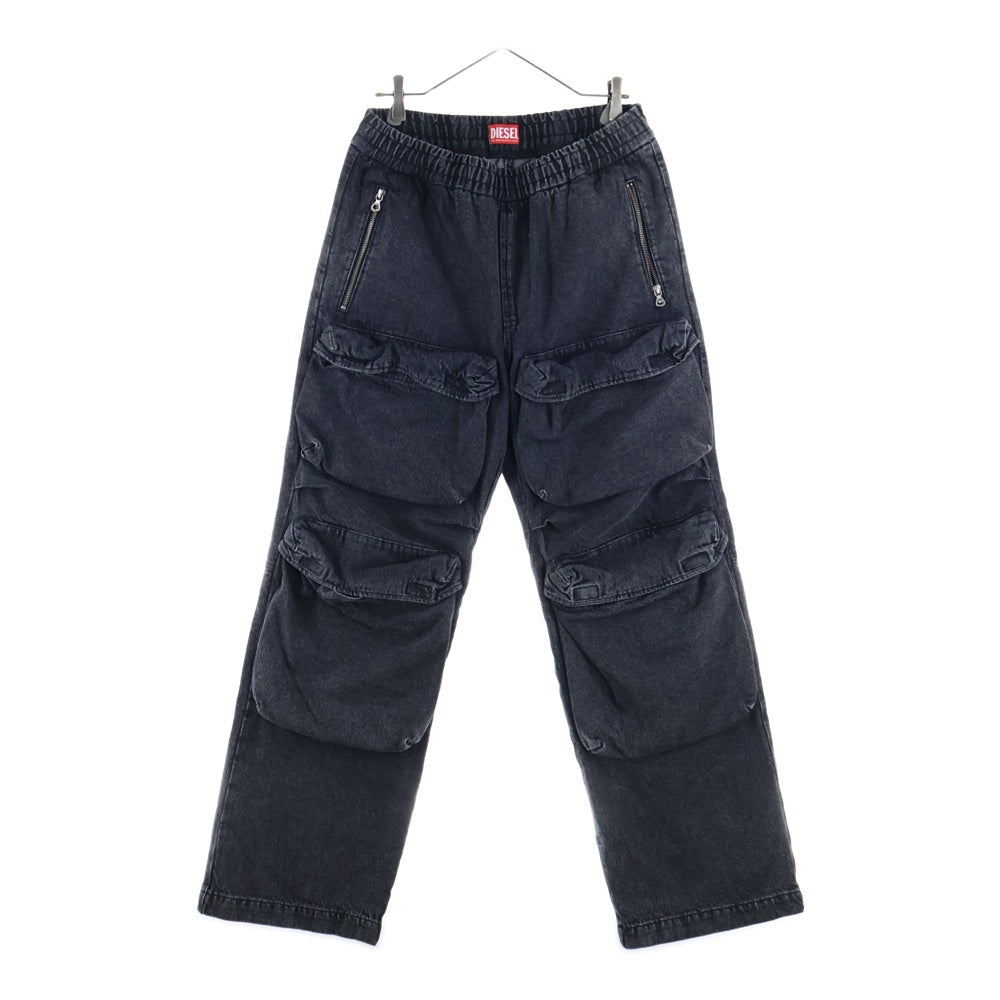 DIESEL(ディーゼル) D-BAERTSON-S ワイド デニム カーゴ ロングパンツ ブラック A14994