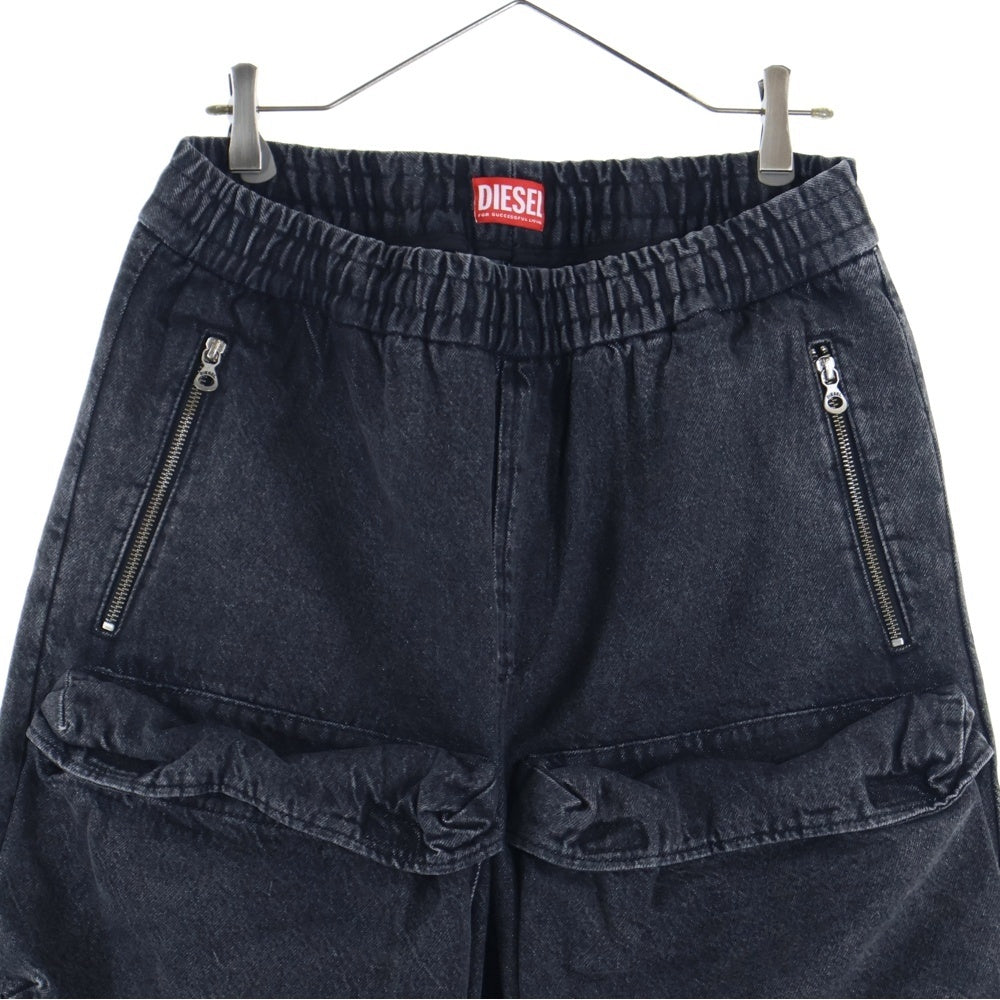 DIESEL(ディーゼル) D-BAERTSON-S ワイド デニム カーゴ ロングパンツ ブラック A14994