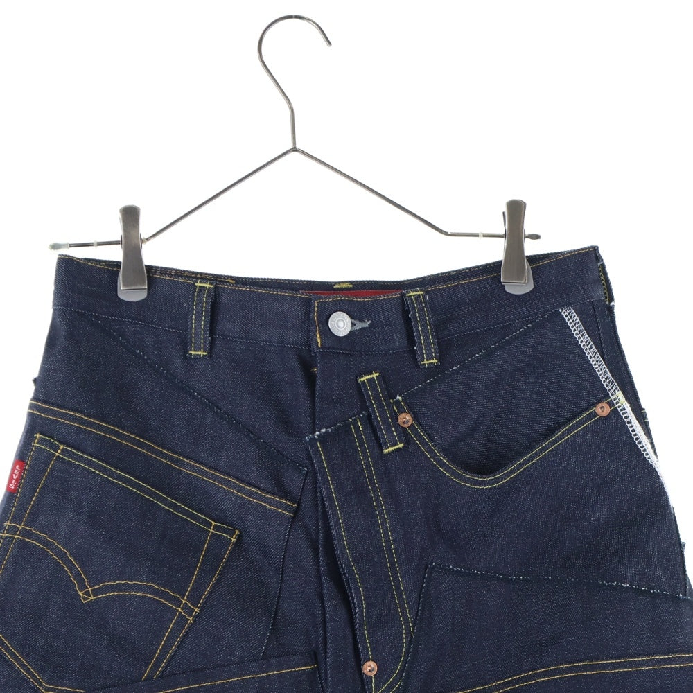 JUNYA WATANABE COMME des GARCONS(ジュンヤワタナベ コムデギャルソン) 24SS AD2023 ×Levi's リーバイス 再構築 セルビッチ パッチワーク デニムパンツ インディゴ WM-P201