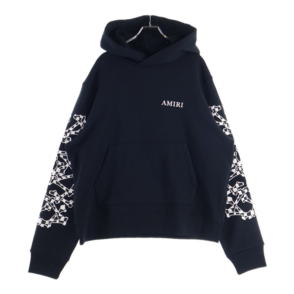 AMIRI(アミリ) 22SS Checkered Bones Hoodie チェッカード ボーンズ スウェットプルオーバーパーカー ブラック SR3GU0023SMRSTH1