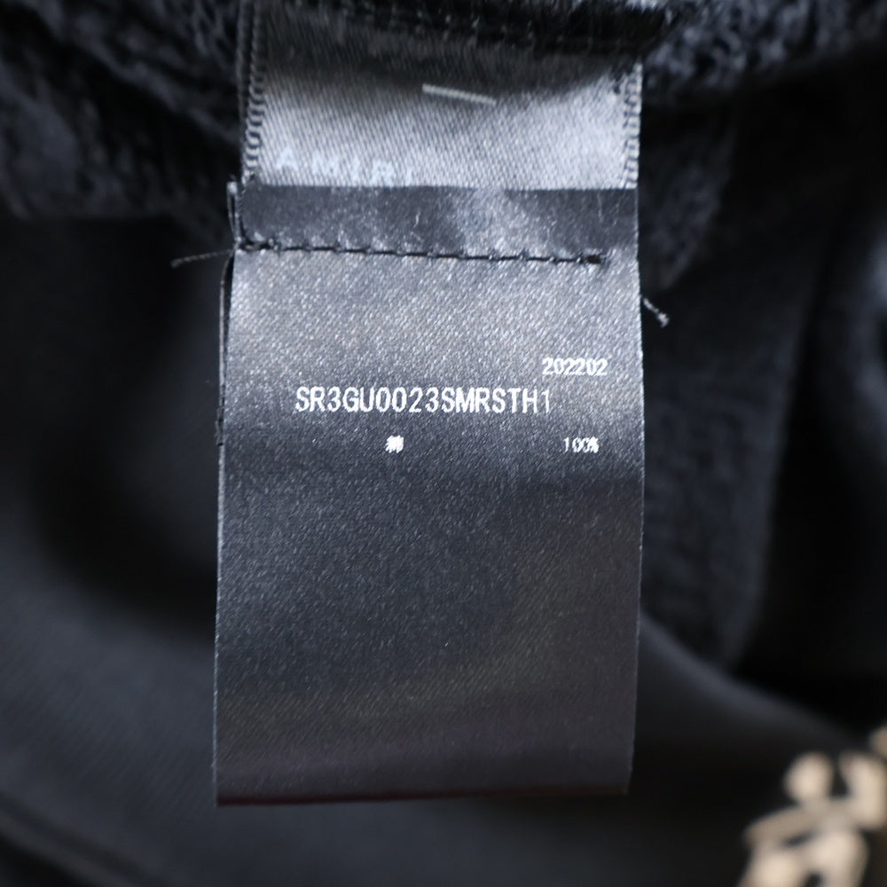 AMIRI(アミリ) 22SS Checkered Bones Hoodie チェッカード ボーンズ スウェットプルオーバーパーカー ブラック SR3GU0023SMRSTH1