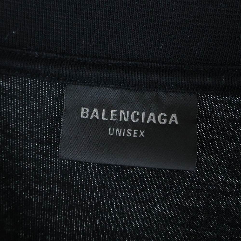 BALENCIAGA(バレンシアガ) 23AW ヘビーメタルロゴ ダメージ加工 長袖Tシャツ ロンT ブラック 739783 TOVE1