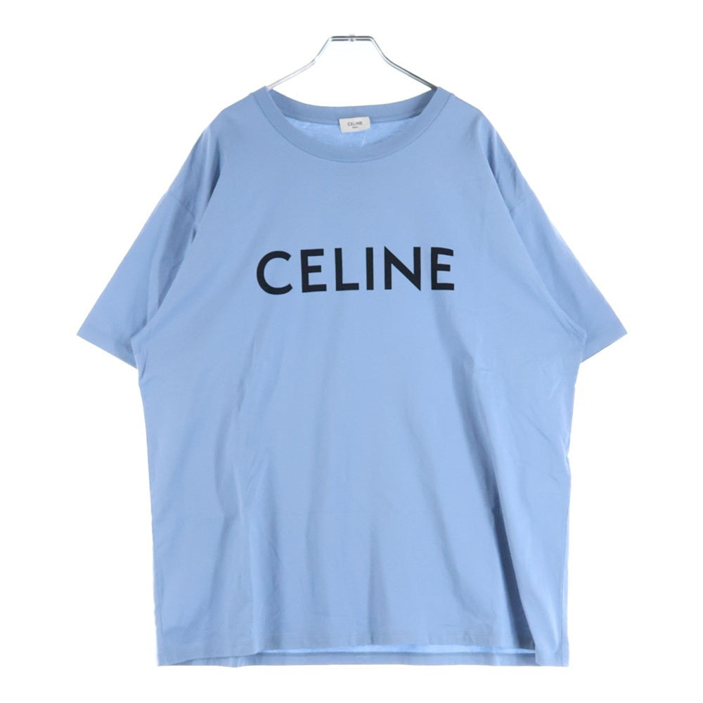 CELINE(セリーヌ) ルーズフィット スクリーン ロゴ プリント 半袖Tシャツ カットソー ブルー 2X681671Q