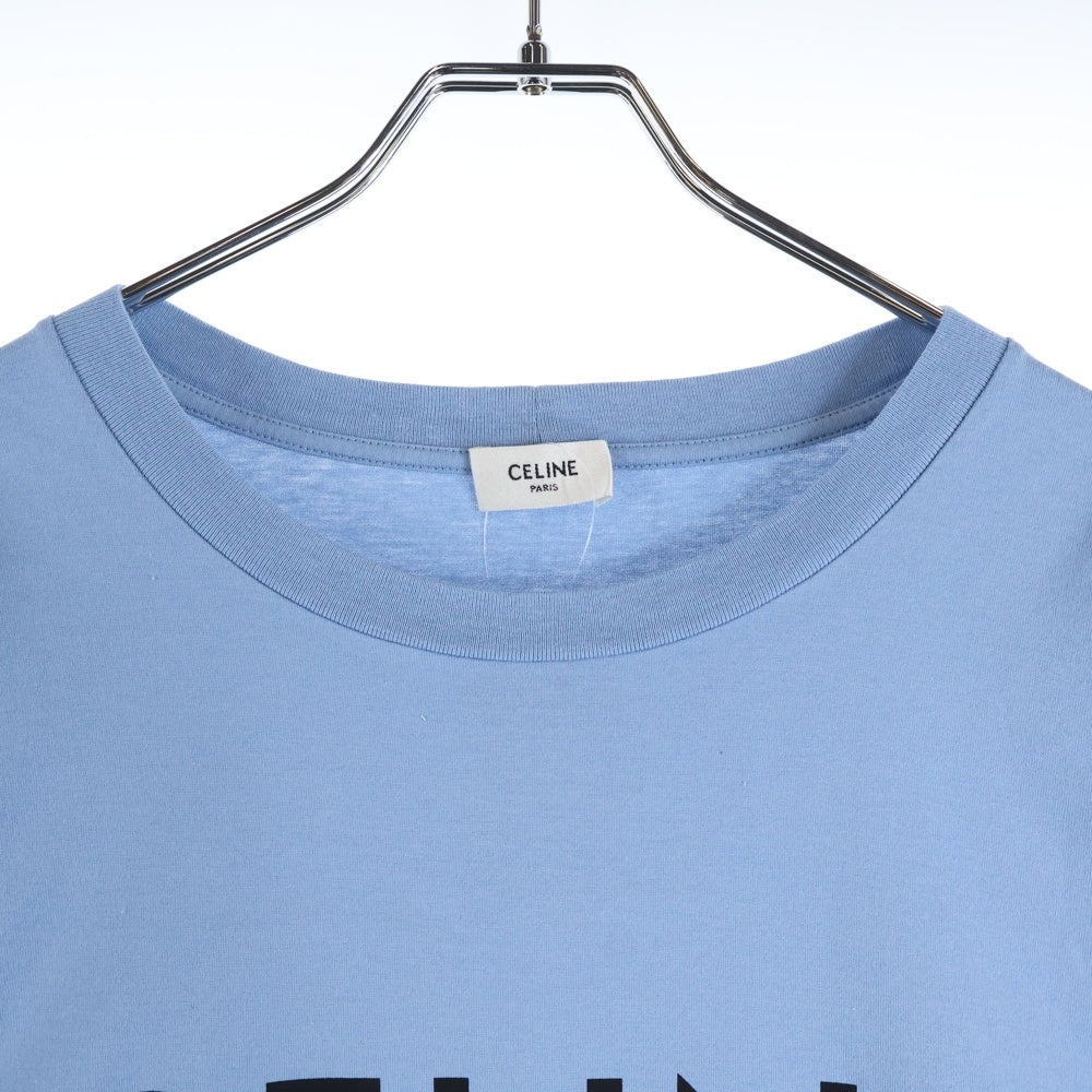 CELINE(セリーヌ) ルーズフィット スクリーン ロゴ プリント 半袖Tシャツ カットソー ブルー 2X681671Q