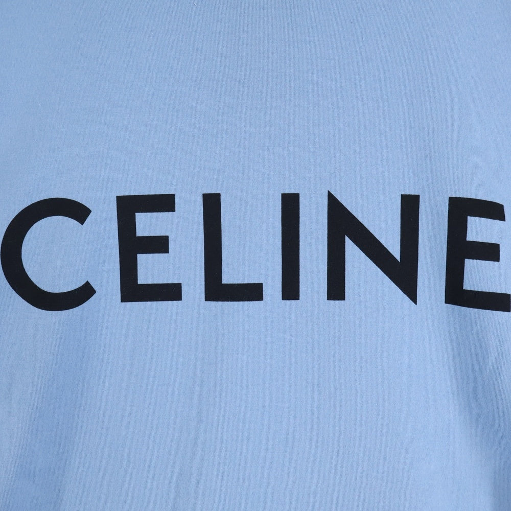 CELINE(セリーヌ) ルーズフィット スクリーン ロゴ プリント 半袖Tシャツ カットソー ブルー 2X681671Q