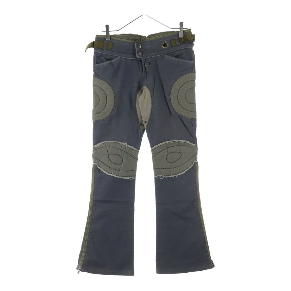 L.G.B.(ルグランブルー) サイドジップ パッチ切替 ウエストジップ デニムパンツ カーキ