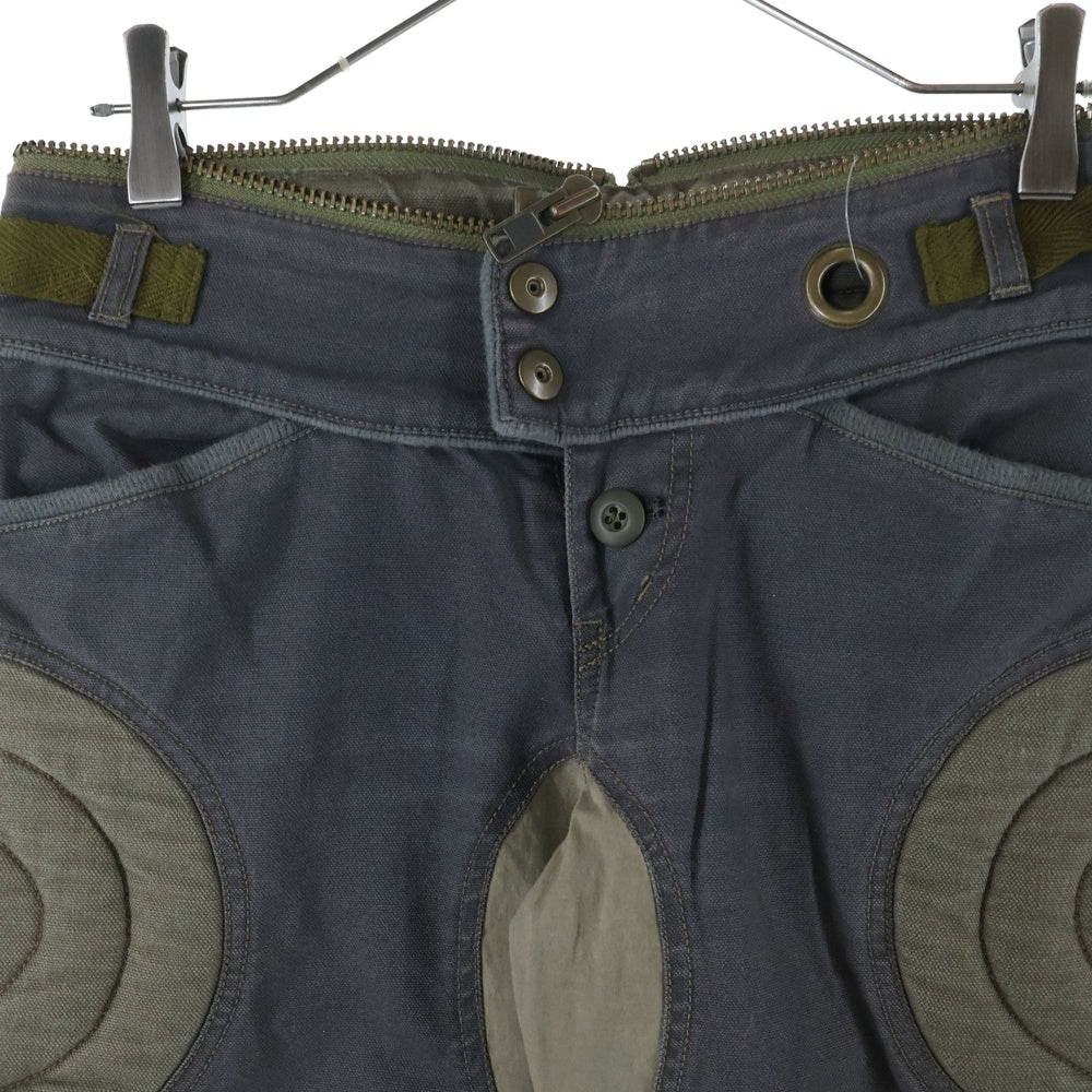 L.G.B.(ルグランブルー) サイドジップ パッチ切替 ウエストジップ デニムパンツ カーキ