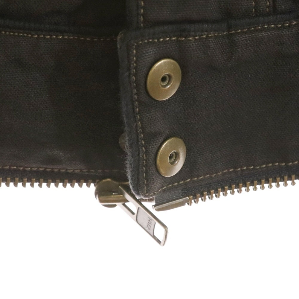 L.G.B.(ルグランブルー) ショルダーパッチ バックポケット リブジップ デニムジャケット ブラック 1418M83