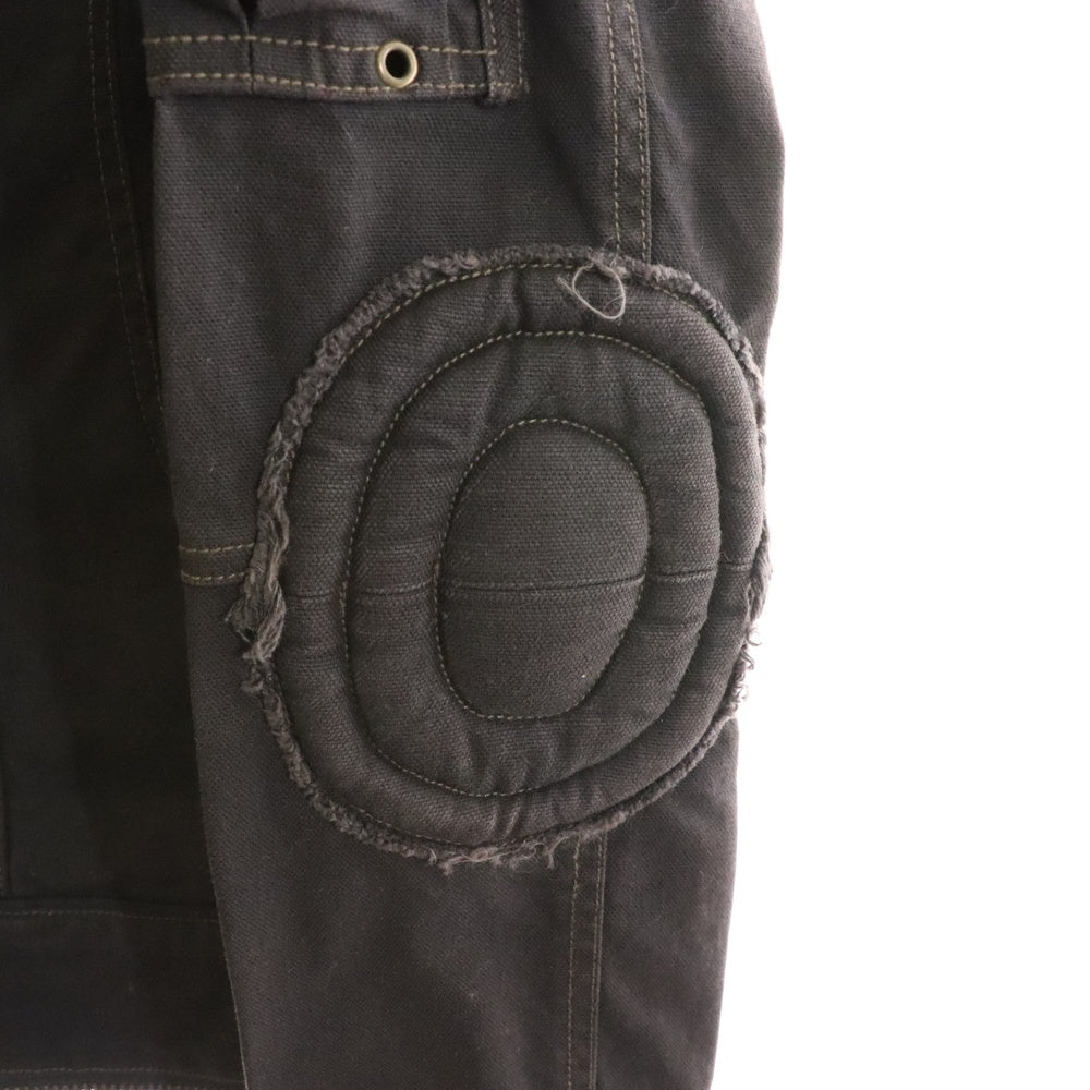 L.G.B.(ルグランブルー) ショルダーパッチ バックポケット リブジップ デニムジャケット ブラック 1418M83