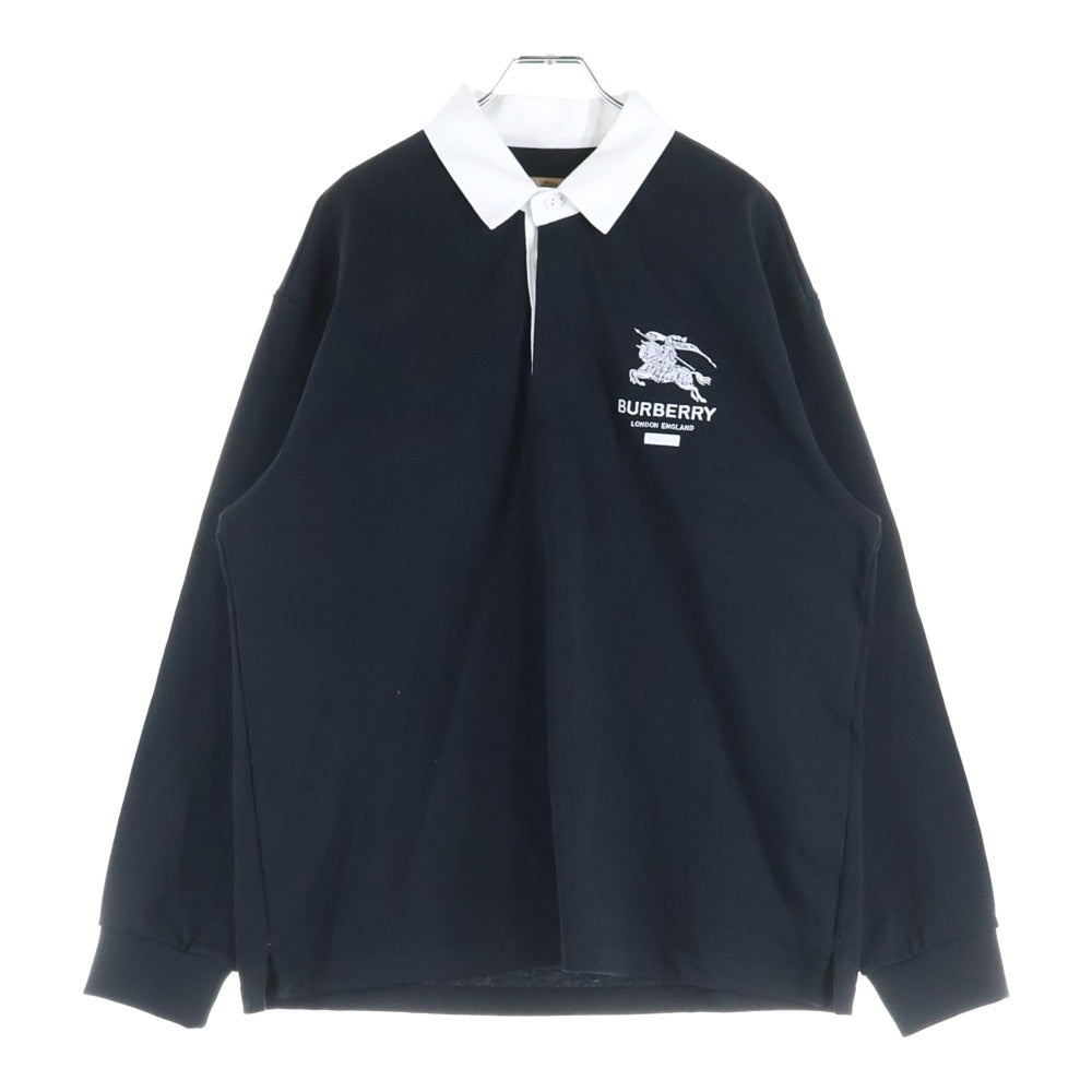 SUPREME(シュプリーム) 22SS ×BURBERRY RUGBY バーバリー フロントロゴ ラグビー ラガーシャツ 長袖 ブラック