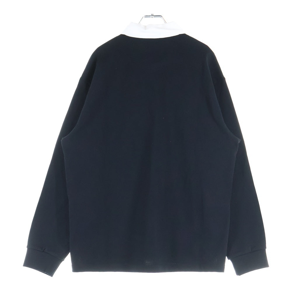 SUPREME(シュプリーム) 22SS ×BURBERRY RUGBY バーバリー フロントロゴ ラグビー ラガーシャツ 長袖 ブラック