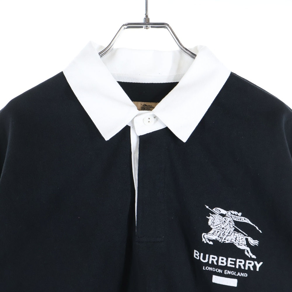 SUPREME(シュプリーム) 22SS ×BURBERRY RUGBY バーバリー フロントロゴ ラグビー ラガーシャツ 長袖 ブラック