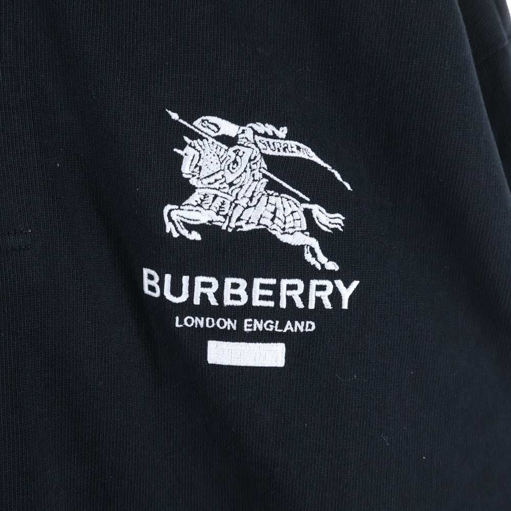 SUPREME(シュプリーム) 22SS ×BURBERRY RUGBY バーバリー フロントロゴ ラグビー ラガーシャツ 長袖 ブラック