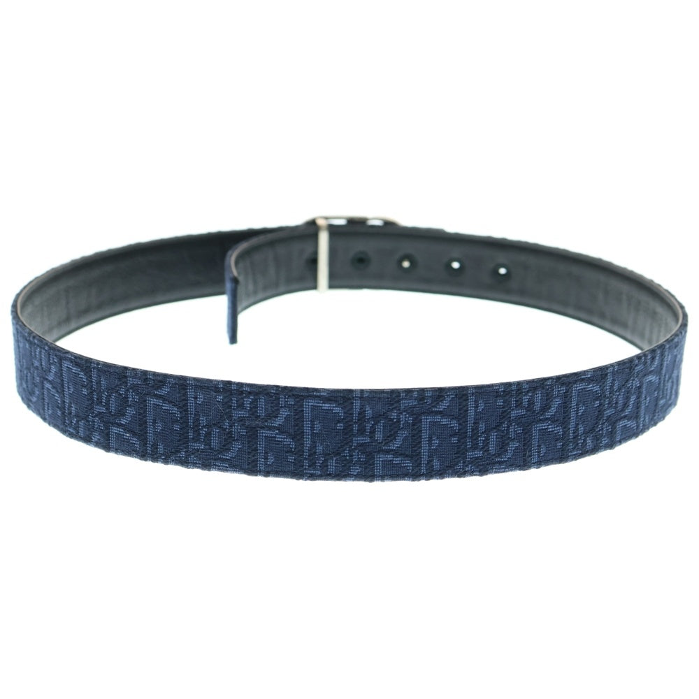 DIOR(ディオール) CD Icon Oblique Jacquard Leather Belt CDアイコン オブリーク総柄 ジャカード レザーベルト ブラック/ネイビー