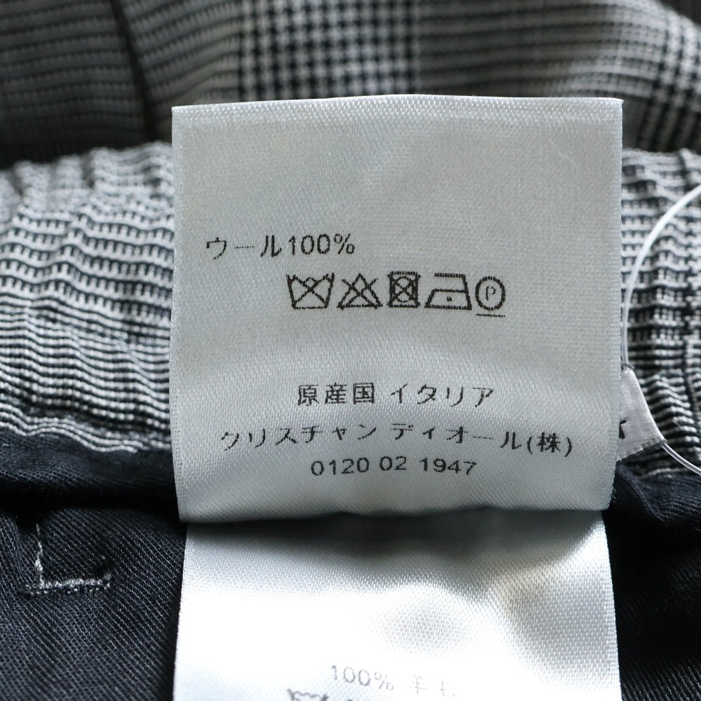 DIOR(ディオール) 21SS ドローストリング チェック スラックス ロングパンツ グレー 113C122A4995