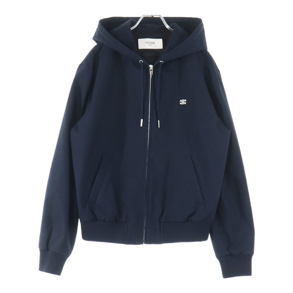 CELINE(セリーヌ) 24AW トリオンフ ブルゾン コットンツイル ジップアップ フーデッド ジャケット ネイビー 2W96C208R.07MR