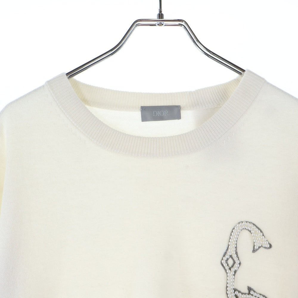 DIOR(ディオール) 23AW CDインターレース クルーネック ニットセーター グレー 343M640AT721