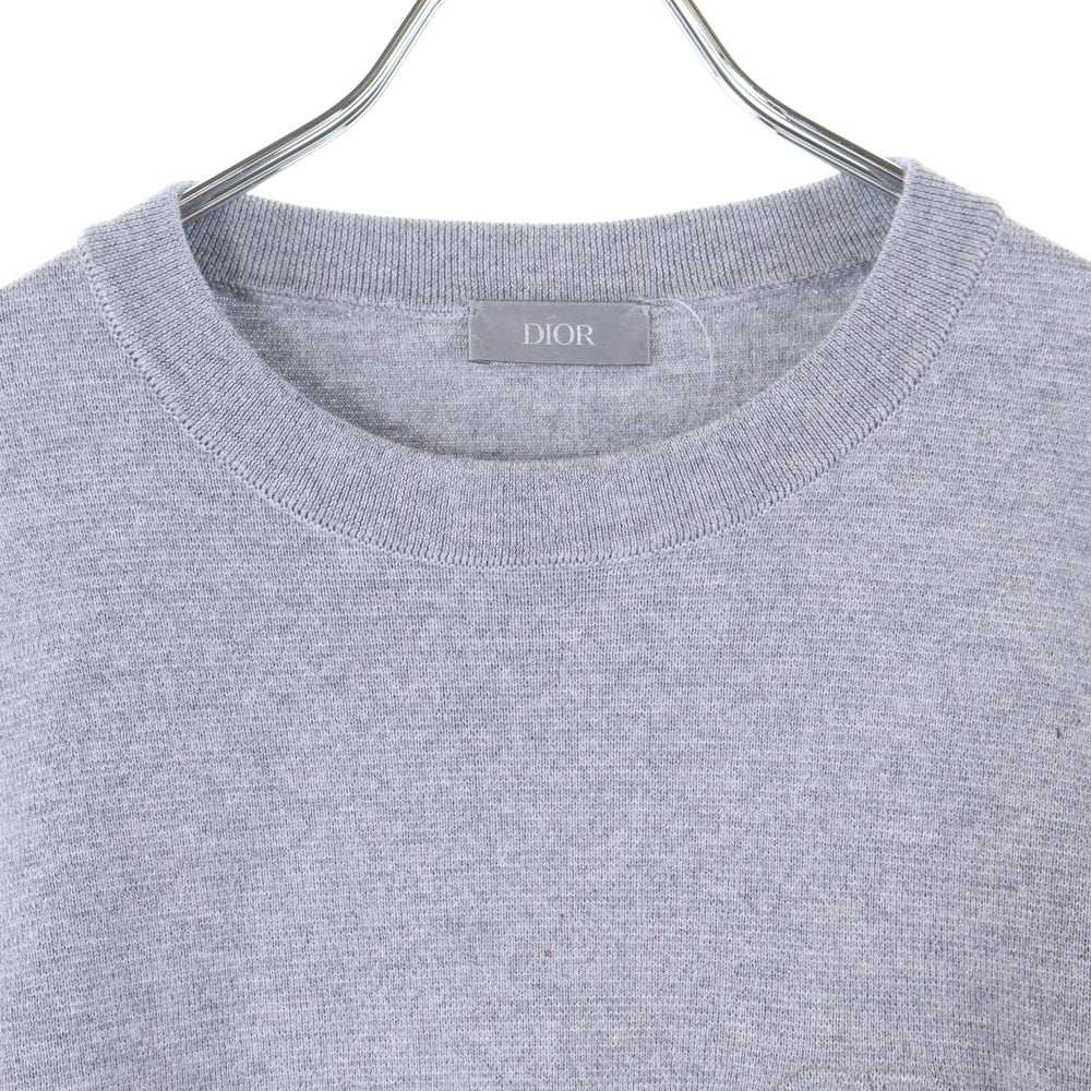 DIOR(ディオール) CDエンボスロゴ クルーネック バージンウール ニットセーター グレー S13M617A2000