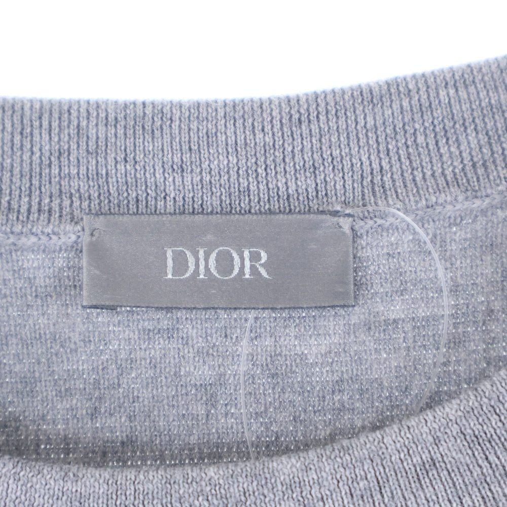 DIOR(ディオール) CDエンボスロゴ クルーネック バージンウール ニットセーター グレー S13M617A2000