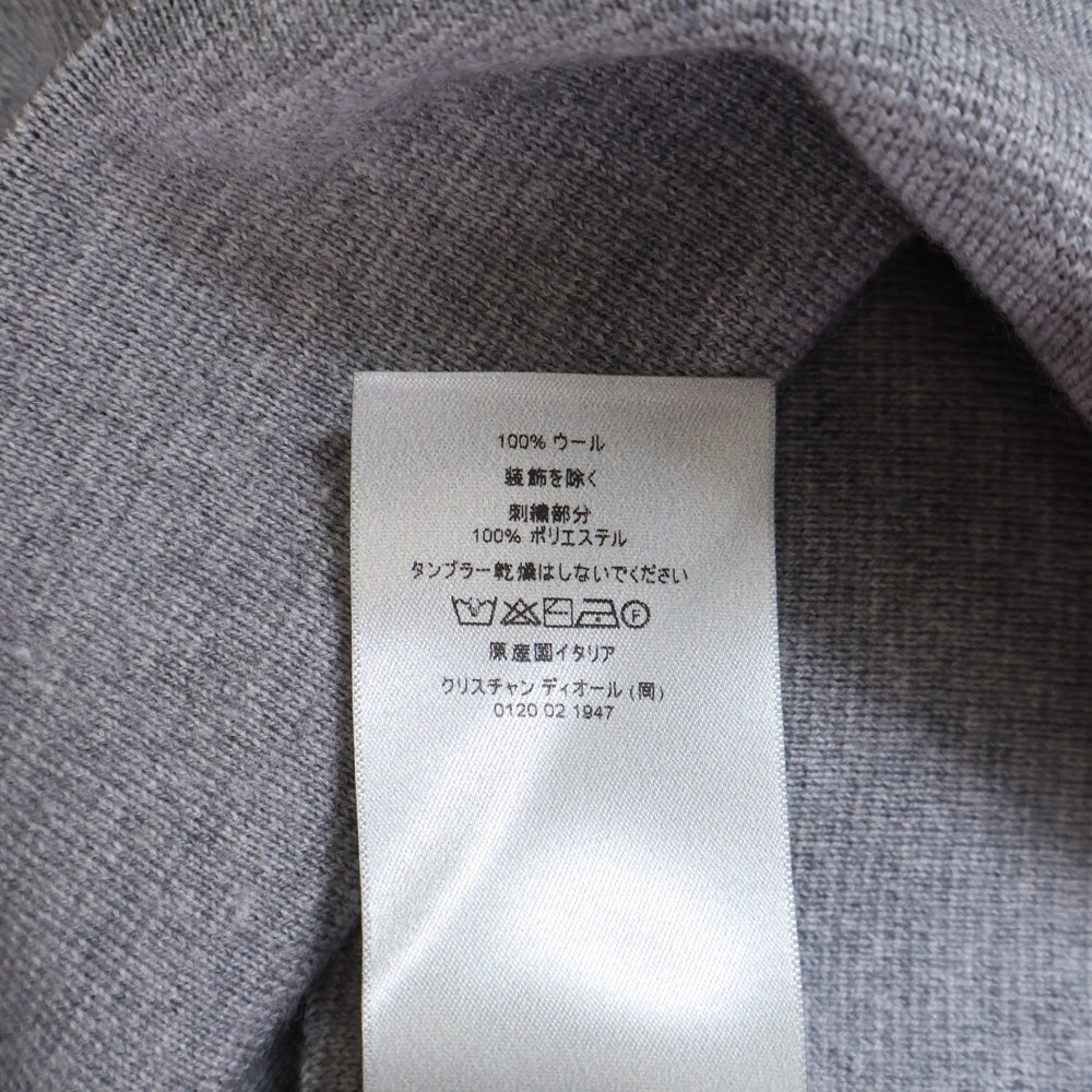 DIOR(ディオール) CDエンボスロゴ クルーネック バージンウール ニットセーター グレー S13M617A2000