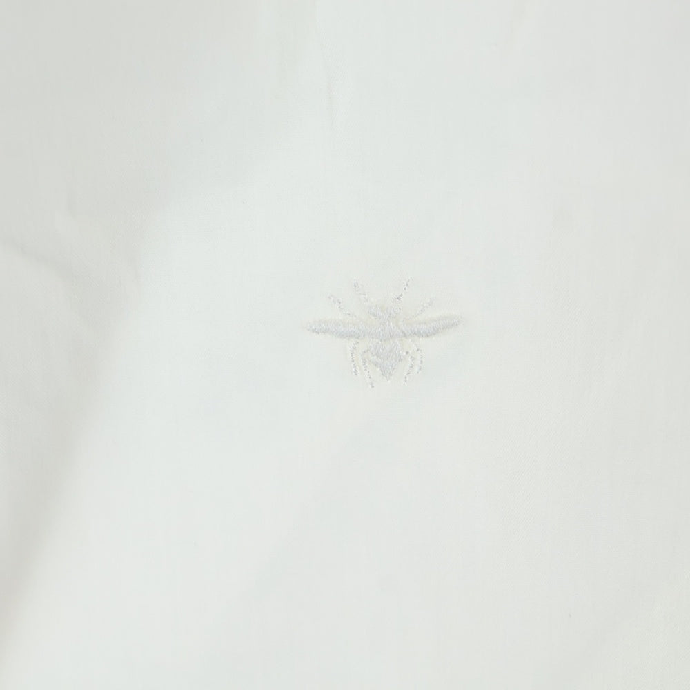 Dior HOMME(ディオールオム) 18AW フェイクネクタイ BEE刺繍 比翼ボタン レギュラーカラー ロングスリーブ 長袖シャツ ホワイト 833C559K1223