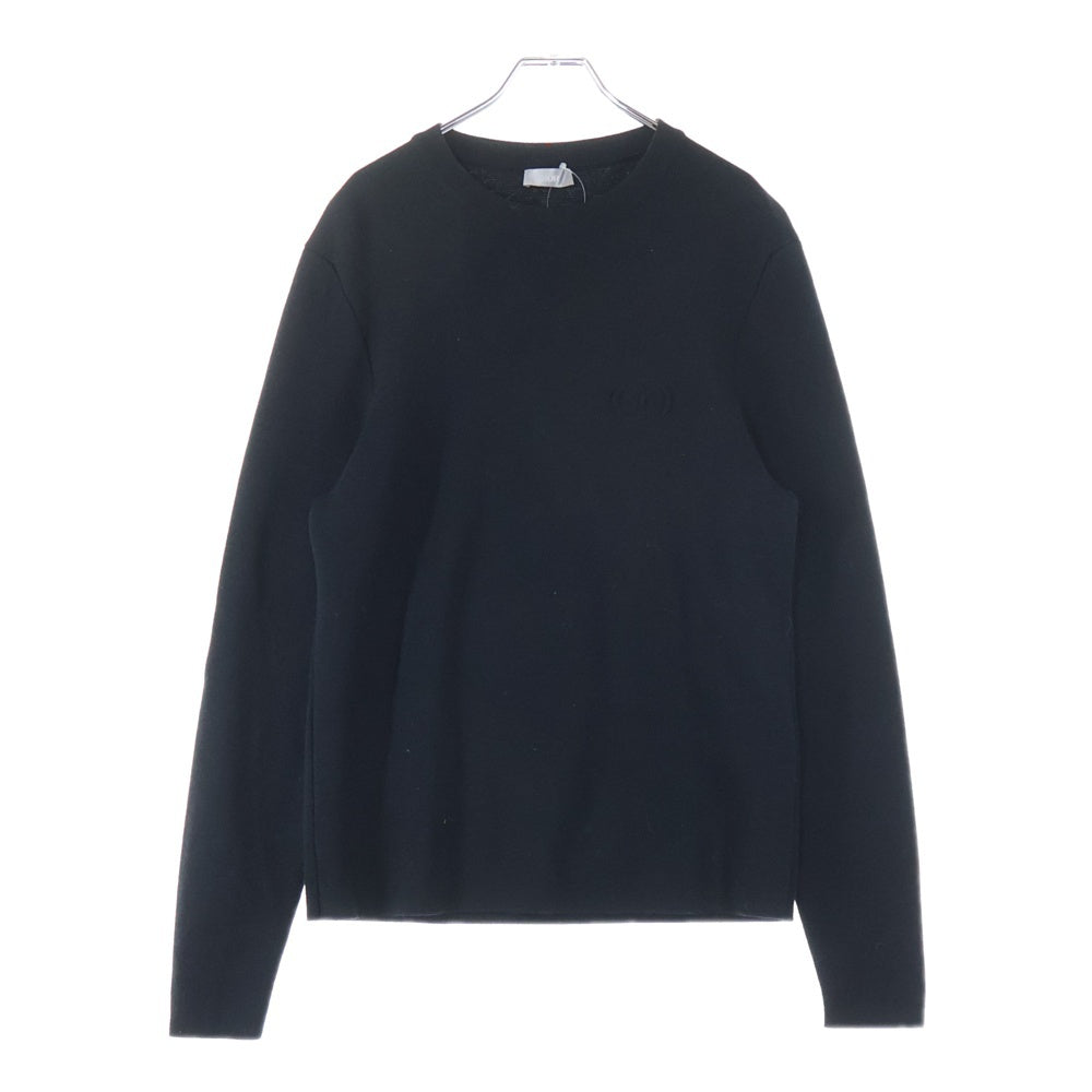DIOR(ディオール) CDエンボスロゴ クルーネック バージンウール ニットセーター ブラック 513M617A2000