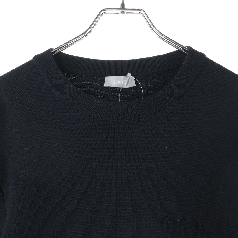 DIOR(ディオール) CDエンボスロゴ クルーネック バージンウール ニットセーター ブラック 513M617A2000