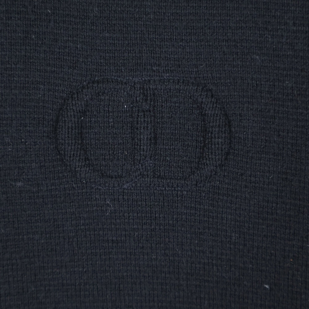 DIOR(ディオール) CDエンボスロゴ クルーネック バージンウール ニットセーター ブラック 513M617A2000