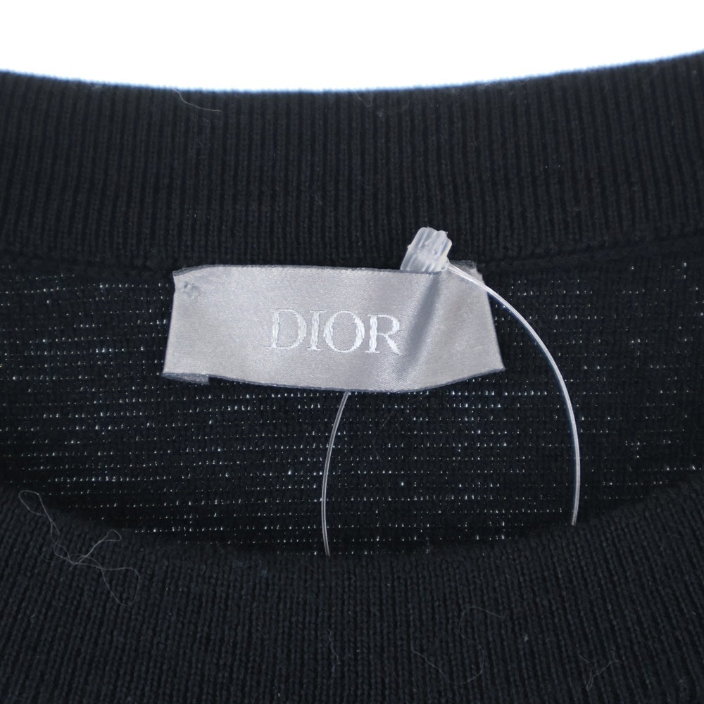 DIOR(ディオール) CDエンボスロゴ クルーネック バージンウール ニットセーター ブラック 513M617A2000