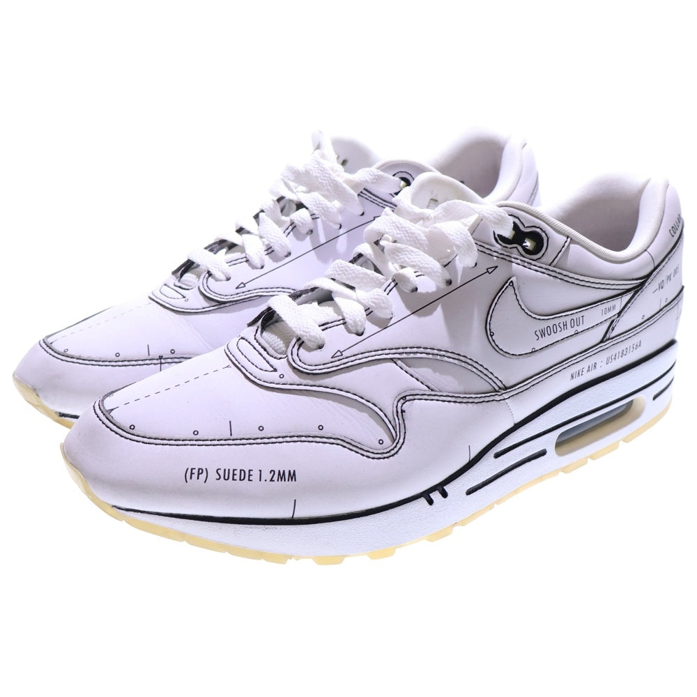 NIKE(ナイキ) AIR MAX 1 TINKER SCHEMATIC WHITE エアマックス1 ティンカー スキマティックホワイト ローカットスニーカー ホワイト US10.5/28.5cm CJ4286-100