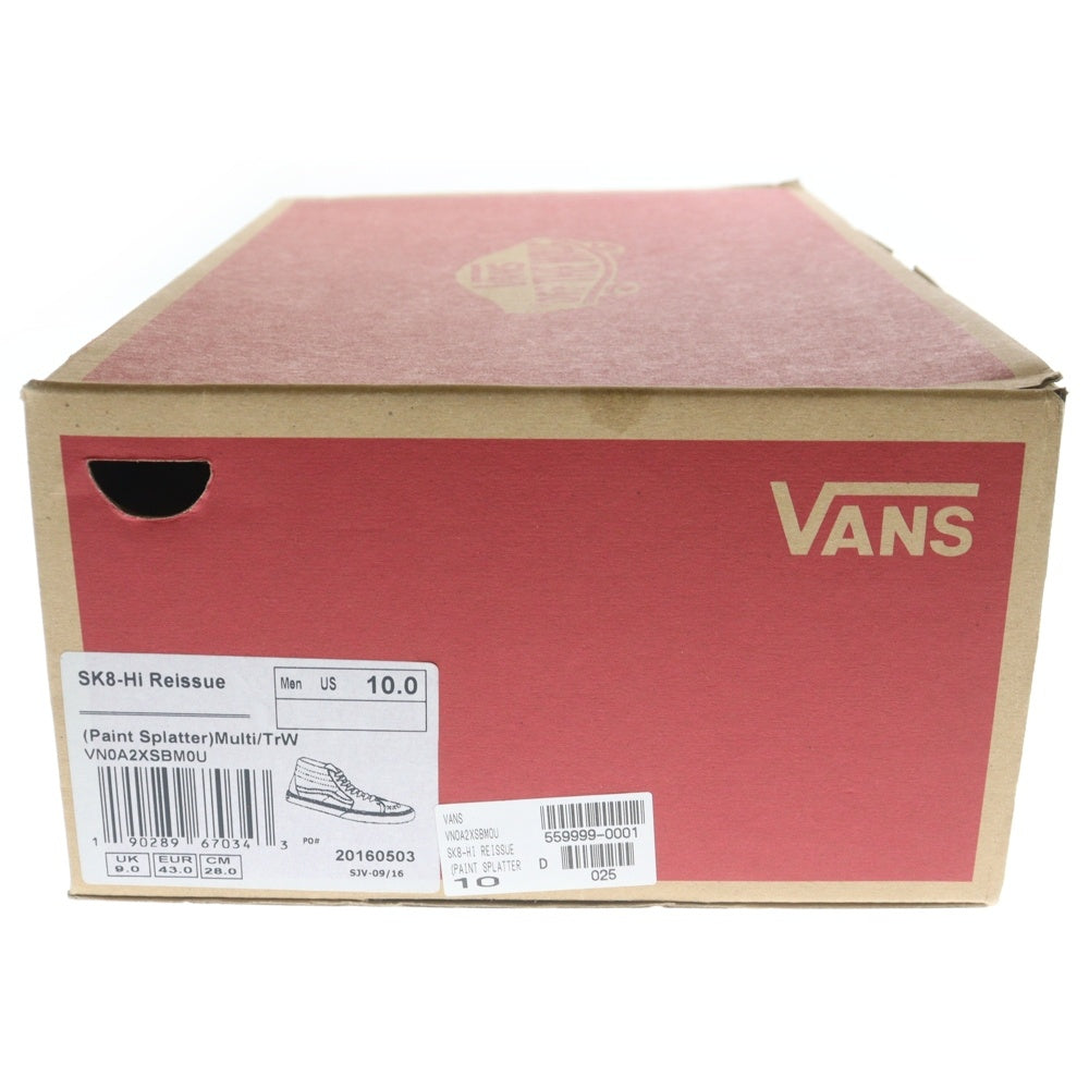 VANS(ヴァンズ) SK8-Hi REISSUE PAINT SPLATTER スケート ペイントスプラッター ハイカットスニーカー ブラック/ホワイト US10/28cm VN0A2XSBM0U
