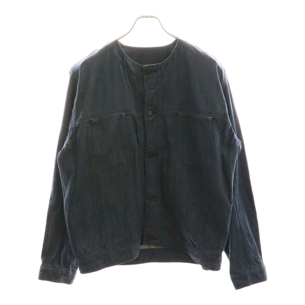 YANTOR(ヤントル) ノーカラー フロントポケット デニムジャケット ワイドデニムパンツ セットアップ インディゴ Y153BL01 Y153PT06