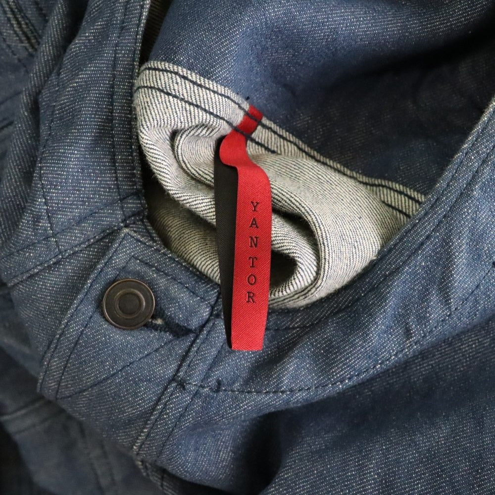 YANTOR(ヤントル) ノーカラー フロントポケット デニムジャケット ワイドデニムパンツ セットアップ インディゴ Y153BL01 Y153PT06