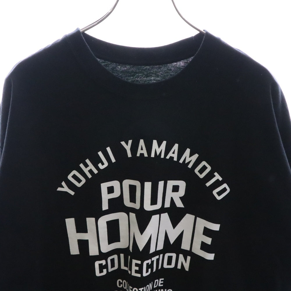 NEIGHBORHOOD(ネイバーフッド) 25SS×Yohji Yamamoto ヨウジヤマモト ロゴプリント コットン 半袖Tシャツ ブラック HP-T90-997