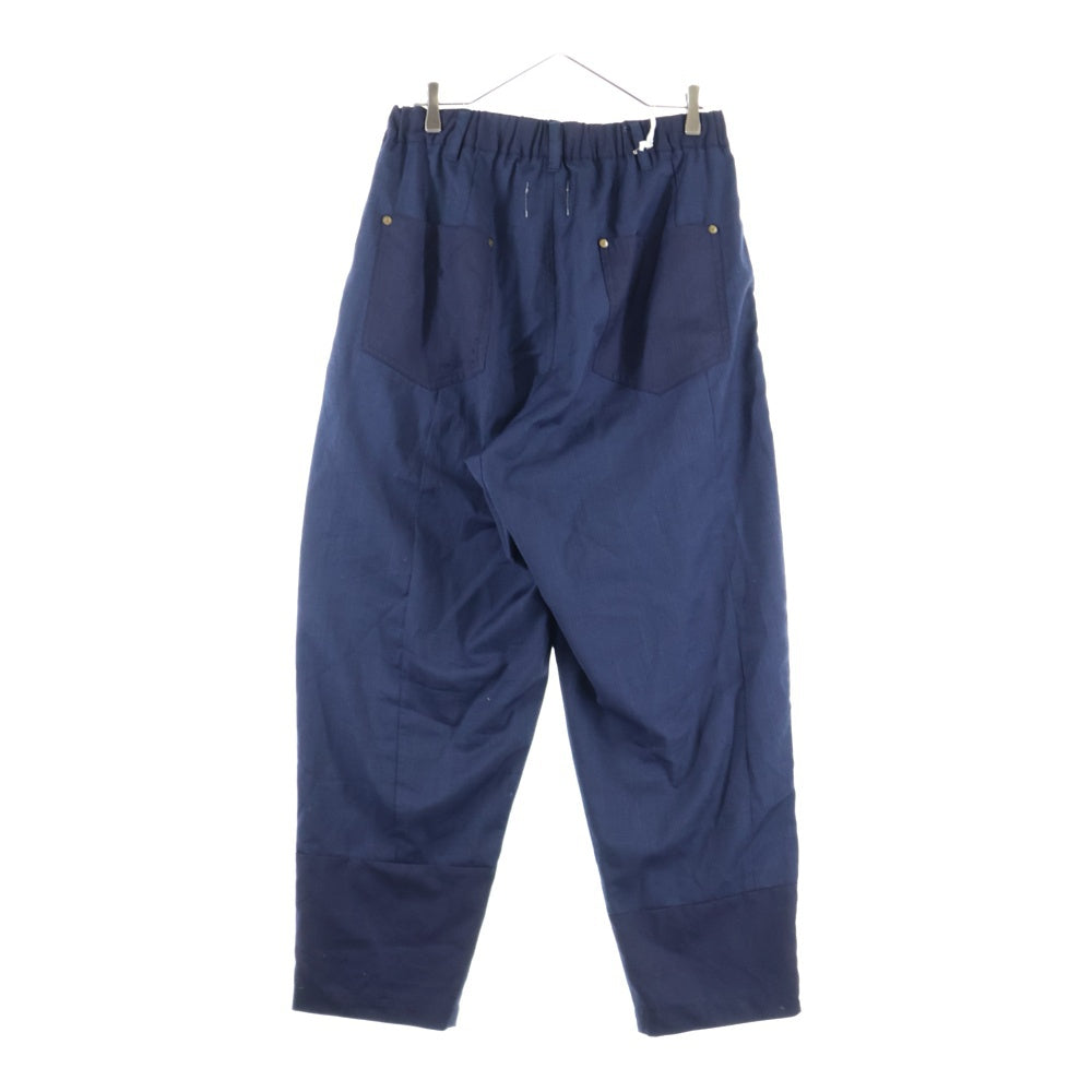 TAKAHIROMIYASHITA The SoloIst.(タカヒロミヤシタザソロイスト) ×OLDPARK オールドパーク ダブルニーウールパンツ ネイビー sogp.0001