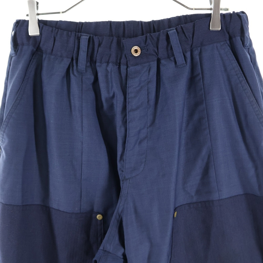 TAKAHIROMIYASHITA The SoloIst.(タカヒロミヤシタザソロイスト) ×OLDPARK オールドパーク ダブルニーウールパンツ ネイビー sogp.0001